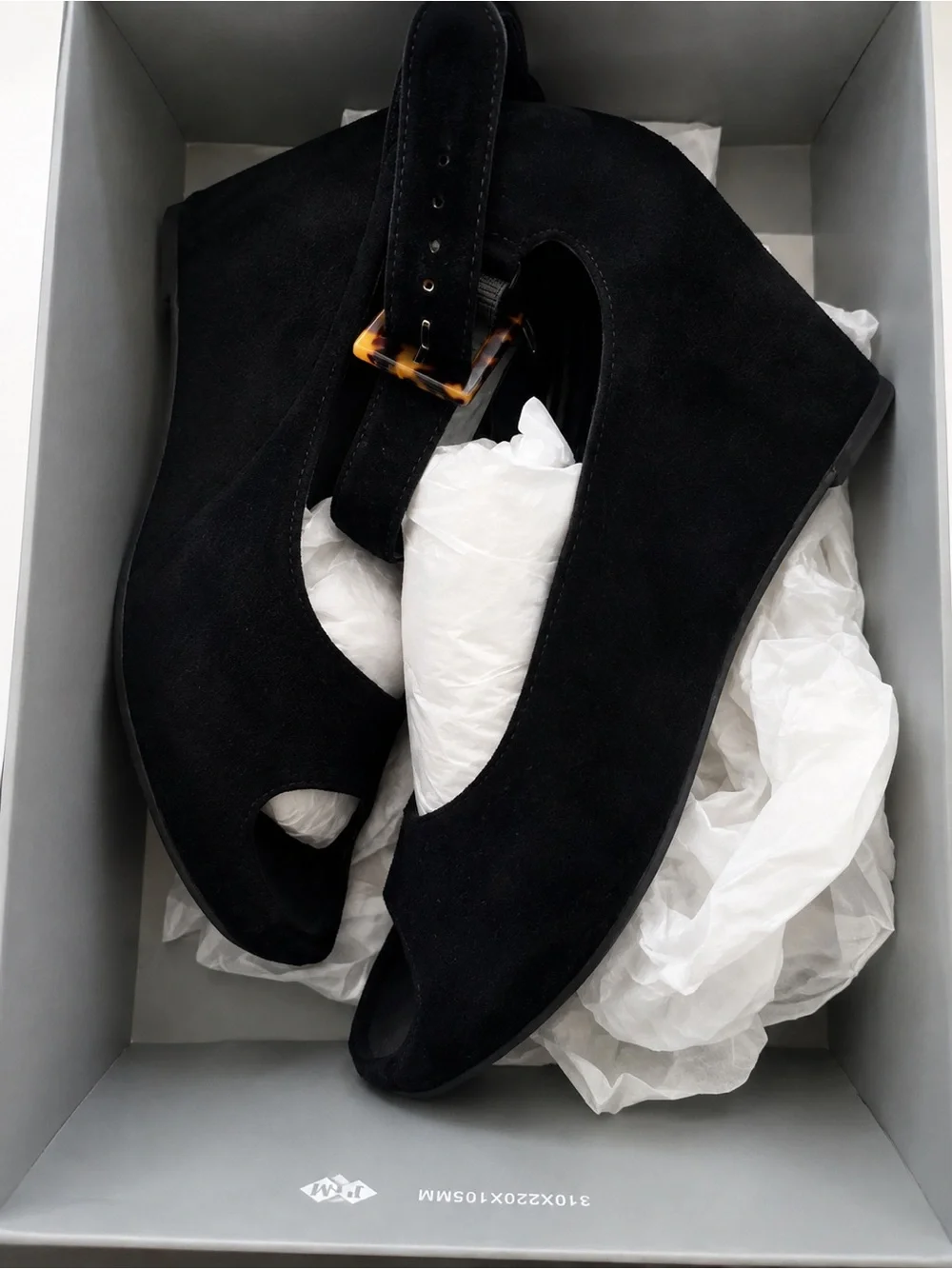Johnston & Murphy Tricia Black Suede Ankle Strap Wedge Sandals Size 9